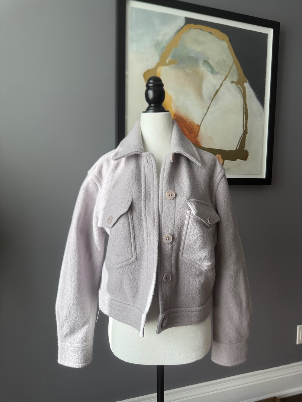 Aritzia-Wilfred Free wool Teddy Jacket in Light Lavender